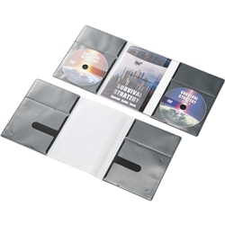 CD/DVD用スリム収納ソフトケース/2枚収納/10個/ブラック