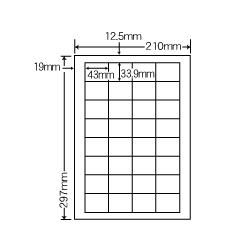 カラーレーザプリンタ用ラベル光沢紙タイプ(32面)
