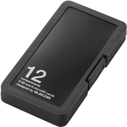 メモリカードケース/SD6枚+microSD6枚収納/ブラック