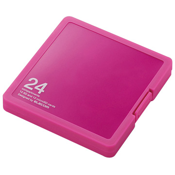 メモリカードケース/SD12枚+microSD12枚収納/ピンク