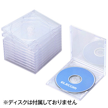 BD/DVD/CDプラケース/1枚収納/10P/クリア