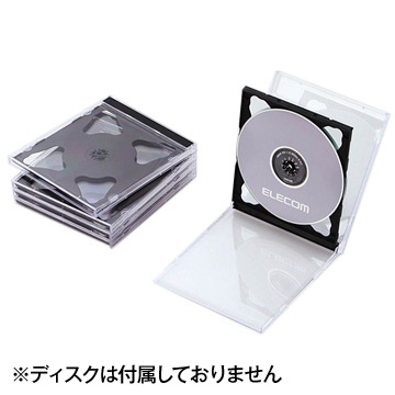 BD/DVD/CDプラケース/2枚収納/5P/ブラック