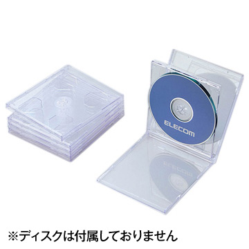 BD/DVD/CDプラケース/2枚収納/5P/クリア