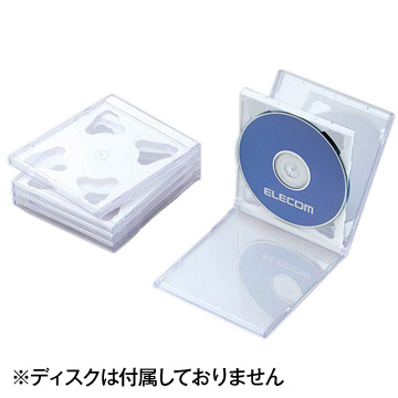 BD/DVD/CDプラケース/2枚収納/5P/ホワイト