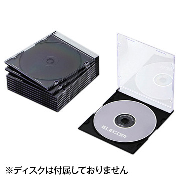 BD/DVD/CDスリムプラケース/1枚収納/10P/ブラック