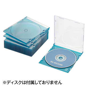 BD/DVD/CDスリムプラケース/1枚収納/10P/クリアブルー