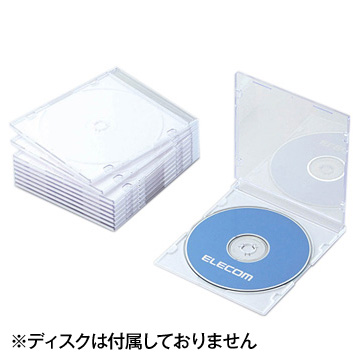 BD/DVD/CDスリムプラケース/1枚収納/10P/ホワイト
