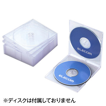 BD/DVD/CDスリムプラケース/2枚収納/10P/クリア