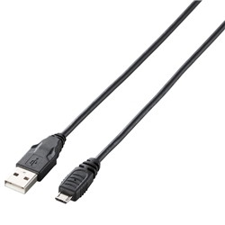 Micro-USBケーブル/PS4用/1m/ブラック