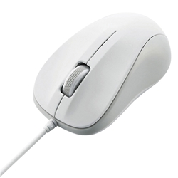 USB光学式有線マウス/3ボタン/Sサイズ/RoHS/ホワイト