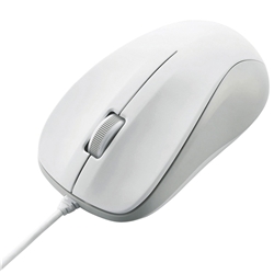 USB光学式有線マウス/3ボタン/Mサイズ/RoHS/ホワイト