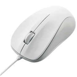 USBレーザーマウス/Mサイズ/3ボタン/ホワイト/RoHS