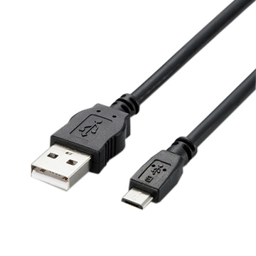 2A対応Micro-USBケーブル/0.8m/ブラック
