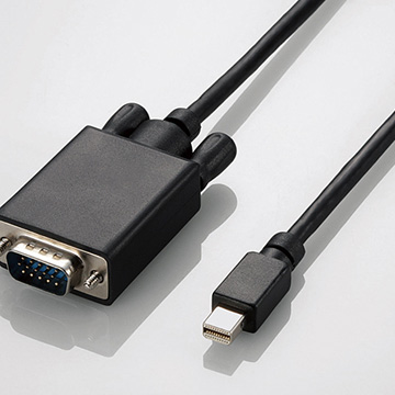 ひかりTVショッピング | Mini DisplayPort-VGA変換ケーブル/2m/ブラック AD-MDPVGA20BK｜ELECOM