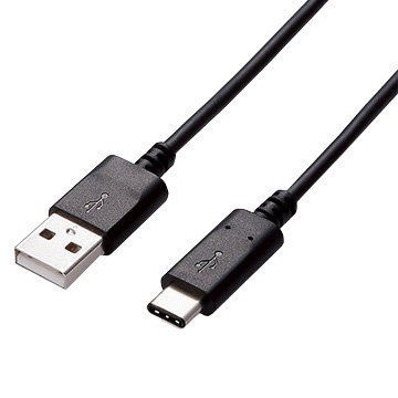 USB2.0ケーブル/A-C/認証品/1m/ブラック