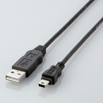 EU RoHS指令準拠USBケーブル A:miniB/0.5m ブラック