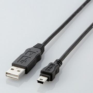EU RoHS指令準拠USBケーブル A:miniB/2.0m ブラック