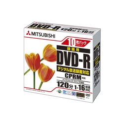 地デジ録画用DVD-R 16倍速書込 1枚ケース10P