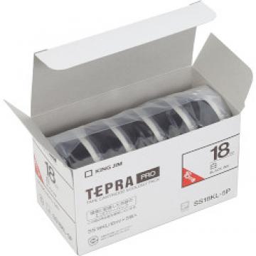 テプラPROテープ エコパックロング 白/黒文字 18mm
