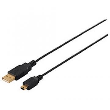 USB2.0ケーブル (A to miniB) スリム 2m ブラック