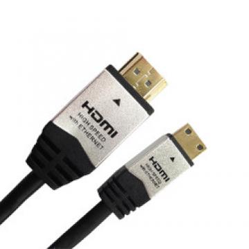 HDMIミニケーブル 2.0m タイプCオス-タイプAオス シルバー