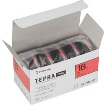 テプラPROテープエコパックカラー 赤/黒文字 18mm