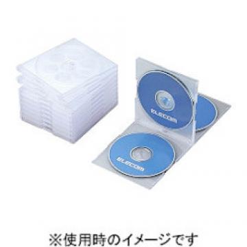 CD/DVDプラケース/4枚収納/5パック/クリア