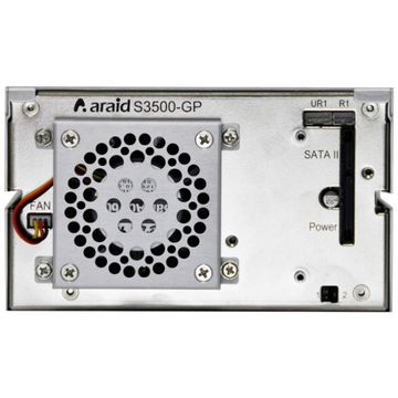 2ベイ SATA/SATA LCD付内蔵型ミラーRAIDユニット 黒　ARAID3500GP-A/P-B