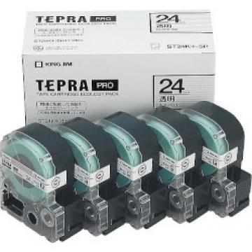 テプラPROテープエコパック 透明/黒文字 24mm
