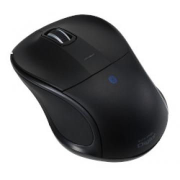 Bluetoothマウス 3ボタン静音 ブルーLED小型 ブラック