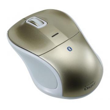 Bluetoothマウス 3ボタン静音ブルーLED小型 ゴールド