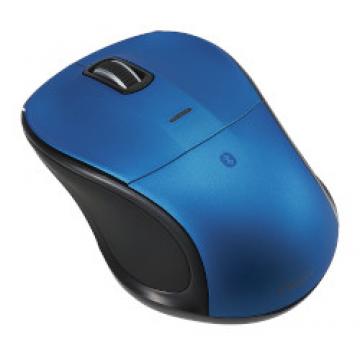 Bluetoothマウス 3ボタン静音 ブルーLED 小型 ブルー