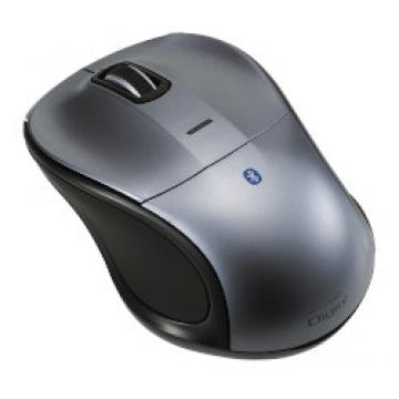 Bluetoothマウス 3ボタン静音 ブルーLED 小型 グレー