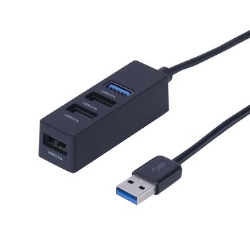 USB3.0+2.0 4ポートハブ 0.6m ブラック UH-3074BK