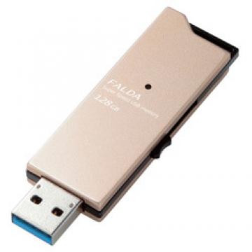 USBメモリー/スライド式/高速/DAU/128GB/ゴールド