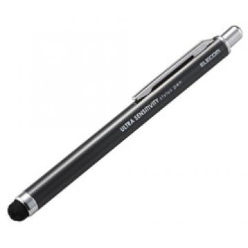 スマホ・タブレット用タッチペン/超感度タイプ/ノック式/ブラック