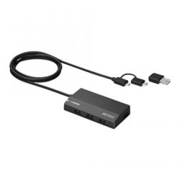 BSH4A120MBBK USB2.0 スマホタブレット用 セルフパワーハブ ブラック
