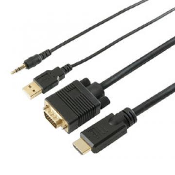 HDMI→VGA変換ケーブル 3.0m HDMI to VGA + USB電源ケーブル 1.0m