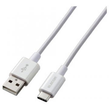 スマホ用USBケーブル/USB(A-C)/認証品/やわらか耐久/0.7m/ホワイト