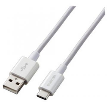 スマホ用USBケーブル/USB(A-C)/認証品/やわらか耐久/1.2m/ホワイト