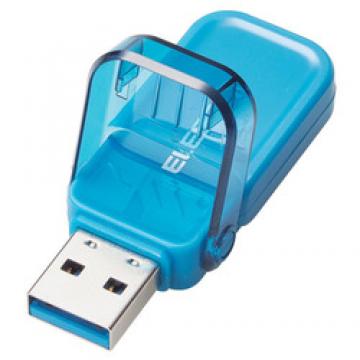 USBメモリー/USB3.1(Gen1)対応/フリップキャップ式/64GB/ブルー
