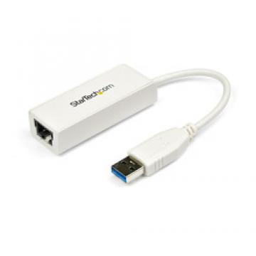 LANアダプター/USB 3.0/1x RJ45/10/100/1000 Mbps/ホワイト