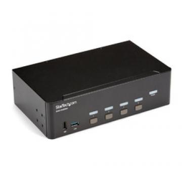KVMスイッチ/4ポート/2画面/HDMI/4K30Hz/USB 3.0ハブ/AUX