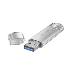 ◇USB-A＆USB-C 搭載USBメモリー(USB 3.2 Gen 1) 128GB シルバー